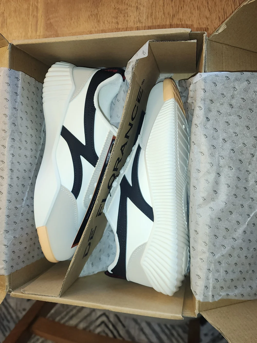 Womens  White and Gray Low-Profile Sneakers - Picture 4 of 5
